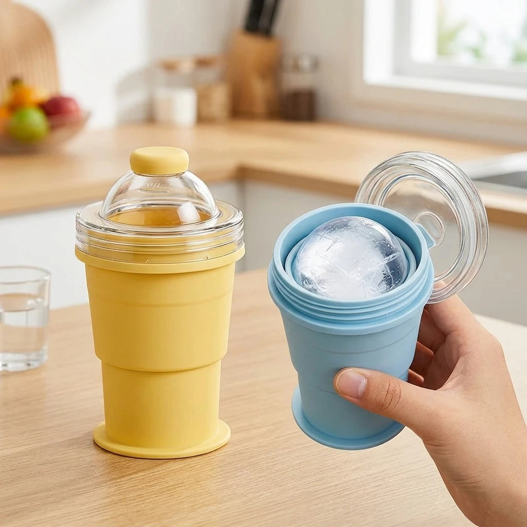 SnapSip™ 2-in-1 Collapsible Ice Cup & Portable Sphere Mold