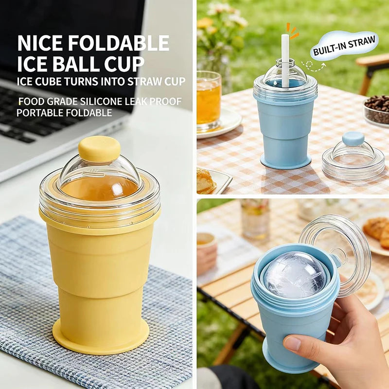 SnapSip™ 2-in-1 Collapsible Ice Cup & Portable Sphere Mold